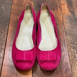 Bettye Muller Fuchsia Suede Ballet Flats with Bow Women’s Size 38 (US 7.5–8)